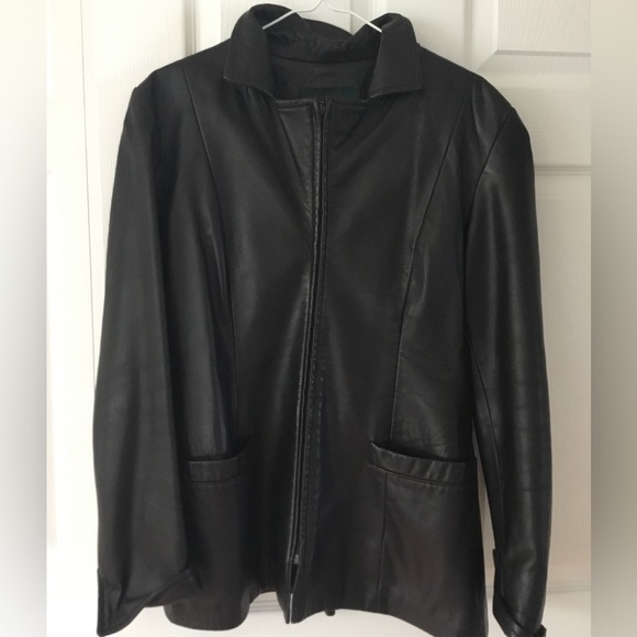 Danier black leather jacket - Picture 1 of 5
